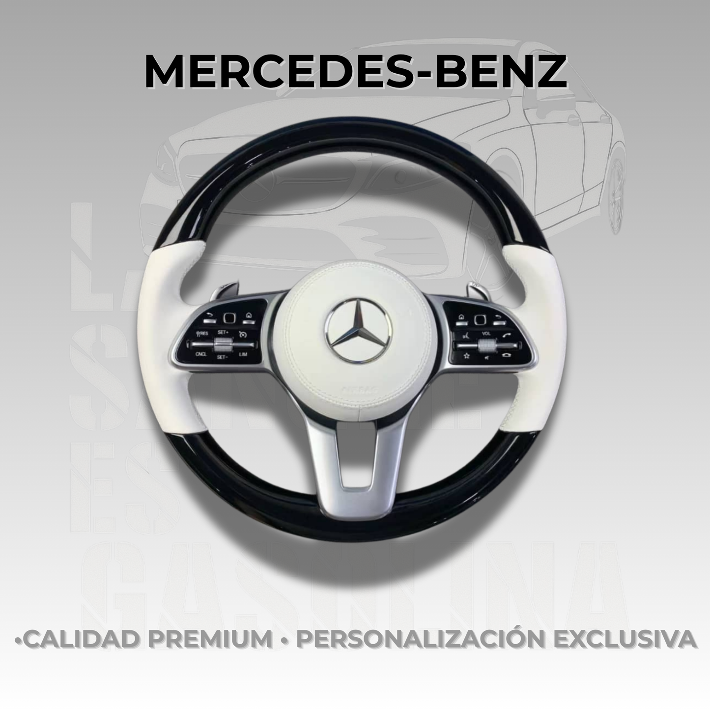 Volante Mercedes-Benz Black Piano & White Edition